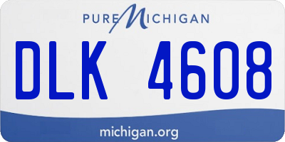 MI license plate DLK4608