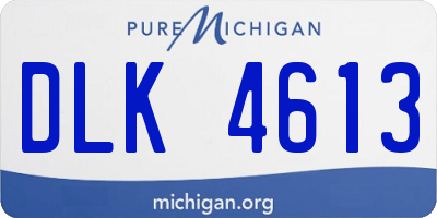 MI license plate DLK4613