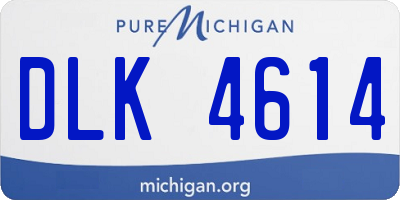 MI license plate DLK4614