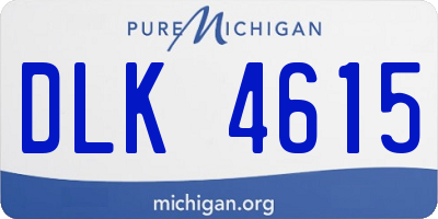 MI license plate DLK4615