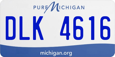 MI license plate DLK4616