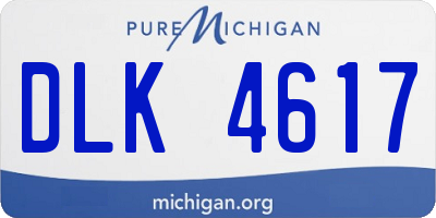MI license plate DLK4617