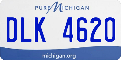 MI license plate DLK4620