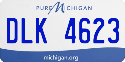 MI license plate DLK4623