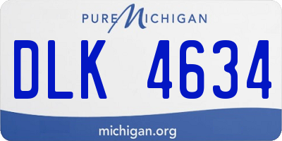 MI license plate DLK4634