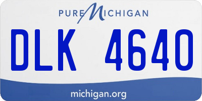 MI license plate DLK4640