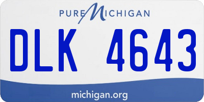 MI license plate DLK4643
