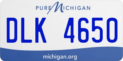 MI license plate DLK4650