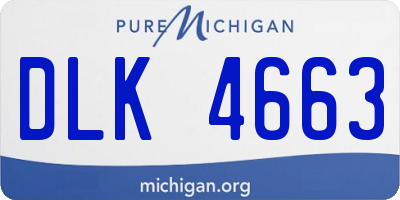 MI license plate DLK4663
