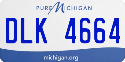 MI license plate DLK4664