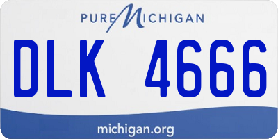 MI license plate DLK4666