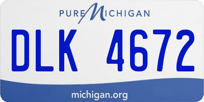 MI license plate DLK4672