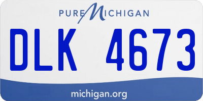 MI license plate DLK4673