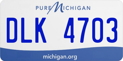 MI license plate DLK4703
