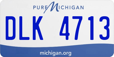 MI license plate DLK4713