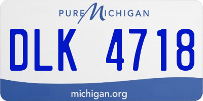MI license plate DLK4718