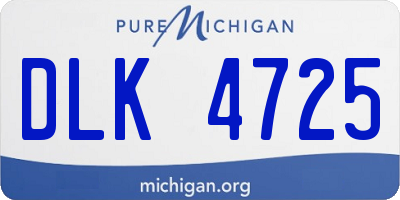 MI license plate DLK4725