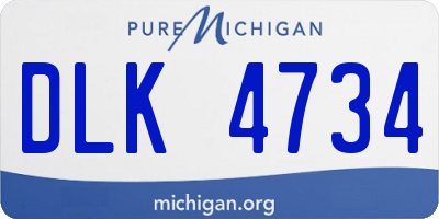 MI license plate DLK4734