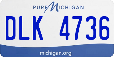 MI license plate DLK4736