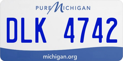MI license plate DLK4742