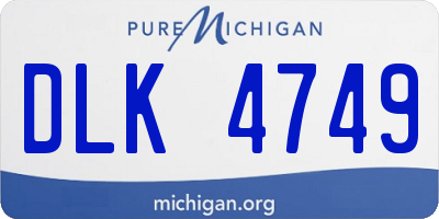 MI license plate DLK4749