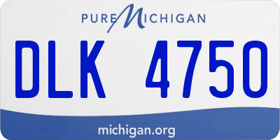MI license plate DLK4750