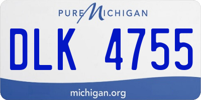 MI license plate DLK4755