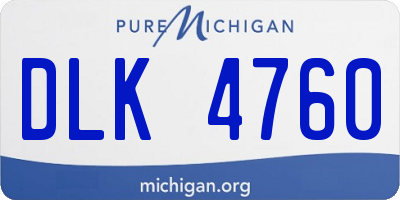 MI license plate DLK4760