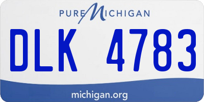MI license plate DLK4783