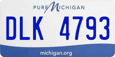 MI license plate DLK4793