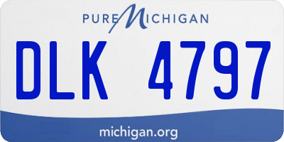 MI license plate DLK4797