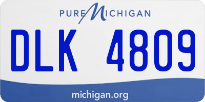 MI license plate DLK4809