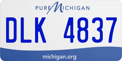 MI license plate DLK4837
