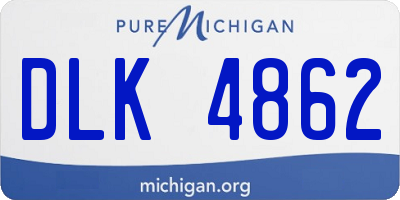 MI license plate DLK4862