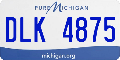 MI license plate DLK4875