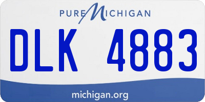 MI license plate DLK4883