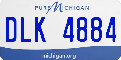 MI license plate DLK4884
