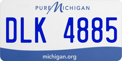 MI license plate DLK4885