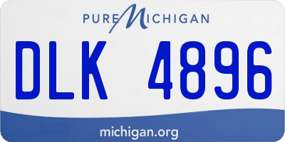 MI license plate DLK4896