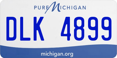 MI license plate DLK4899