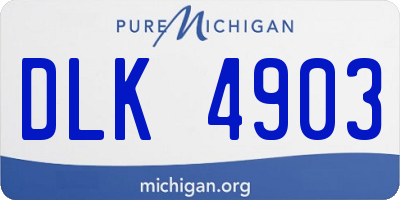 MI license plate DLK4903