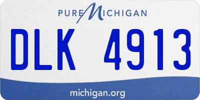 MI license plate DLK4913