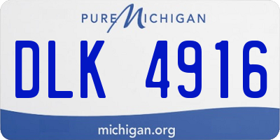 MI license plate DLK4916