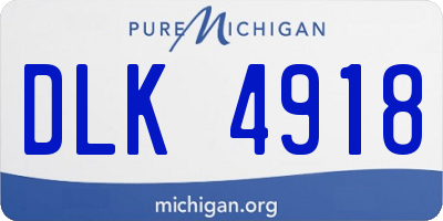 MI license plate DLK4918