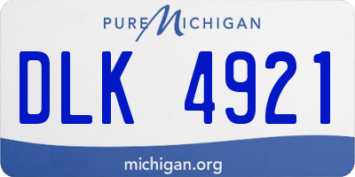 MI license plate DLK4921