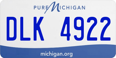 MI license plate DLK4922
