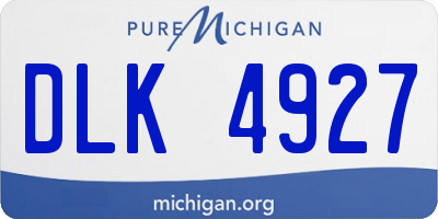 MI license plate DLK4927