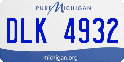MI license plate DLK4932