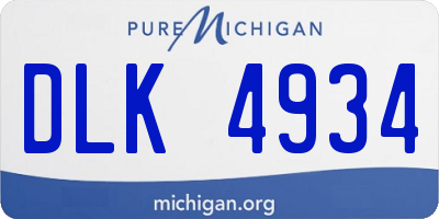 MI license plate DLK4934