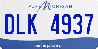 MI license plate DLK4937
